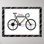 Bici, deporte de la bicicleta, palabras de motivac poster