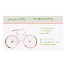Bici floral femenina tarjetas de visita