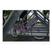 bici rosada tarjeta postal