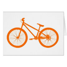 Bicicleta anaranjada felicitación
