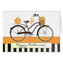 Bicicleta de la calabaza felicitación
