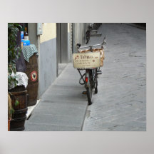 Bicicleta de la entrega de DeVino, Fiesole, Italia Impresiones