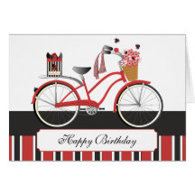 Bicicleta de la mariquita tarjetón