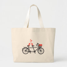 bicicleta en tándem con los pájaros lindos del amo bolsa