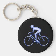Bicicleta que compite con en azul llaveros personalizados