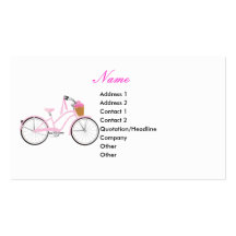 Bicicleta rosada con las flámulas tarjetas de visita