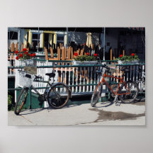 Bicis en la letra pequeña del café impresiones