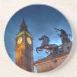 Big Ben y estatua (Londres) Posavasos Diseño