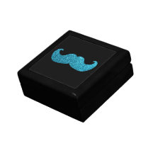 Bigote azul de Bling (falso gráfico del brillo) Cajas De Joyas