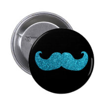 Bigote azul de Bling (falso gráfico del brillo) Pin