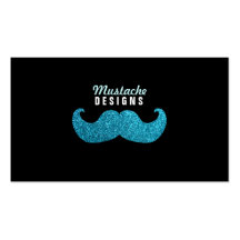Bigote azul de Bling (falso gráfico del brillo) Tarjeta De Visita