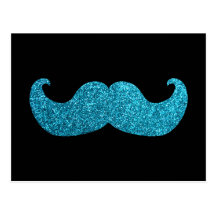 Bigote azul de Bling (falso gráfico del brillo) Tarjetas Postales