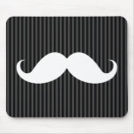 Bigote blanco del manillar en rayas negras grises alfombrillas de ratones