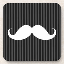 Bigote blanco del manillar en rayas negras grises posavaso