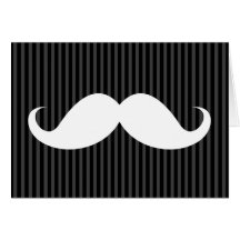 Bigote blanco del manillar en rayas negras grises tarjetón