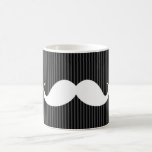 Bigote blanco del manillar en rayas negras grises tazas