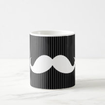 Bigote blanco del manillar en rayas negras grises tazas