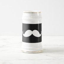 Bigote blanco del manillar en rayas negras grises tazas de café