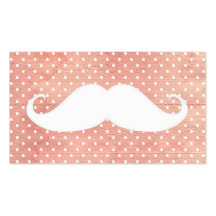 Bigote blanco divertido en modelo de lunares rosad plantillas de tarjetas de visita