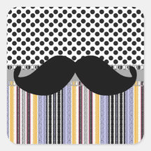 Bigote de moda divertido retro Stache del bigote Calcomanías Cuadradas