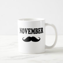 ¡Bigote de noviembre!!! Tazas De Café