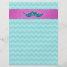 Bigote del brillo de la turquesa flyer personalizado