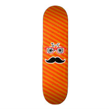Bigote divertido con las rayas anaranjadas monopatin personalizado