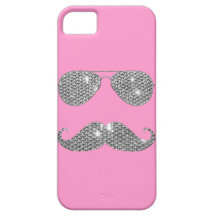 Bigote divertido del diamante con los vidrios iPhone 5 cárcasa
