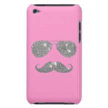 Bigote divertido del diamante con los vidrios iPod touch protectores
