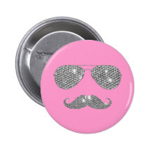 Bigote divertido del diamante con los vidrios pin