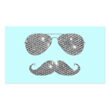 Bigote divertido del diamante con los vidrios tarjeta de visita