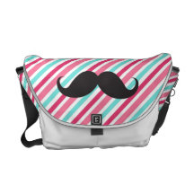 Bigote divertido del manillar en rayas azules de l bolsas de mensajería