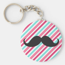 Bigote divertido del manillar en rayas azules de l llavero