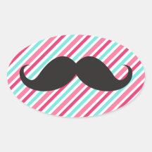 Bigote divertido del manillar en rayas azules de l calcomania de óval