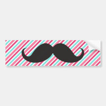 Bigote divertido del manillar en rayas azules de l etiqueta de parachoque