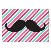 Bigote divertido del manillar en rayas azules de l felicitación