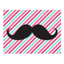 Bigote divertido del manillar en rayas azules de l postales