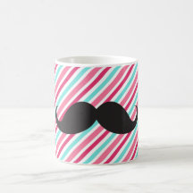 Bigote divertido del manillar en rayas azules de l taza