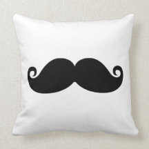 Bigote divertido del negro del vintage almohada
