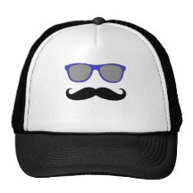 Bigote divertido, humor azul de las gafas de sol gorro de camionero