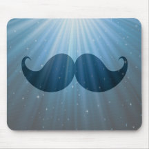 Bigote enrrollado retro Stache del bigote Alfombrillas De Ratón