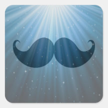 Bigote enrrollado retro Stache del bigote Colcomania Cuadrada