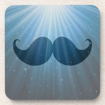 Bigote enrrollado retro Stache del bigote Posavasos De Bebida