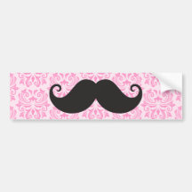 Bigote negro del manillar en modelo rosado del dam pegatina de parachoque