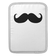 Bigote negro divertido en el fondo blanco fundas para iPads