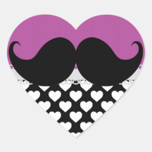 Bigote negro enrrollado retro del manillar calcomania corazon