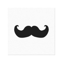 Bigote negro lienzo envuelto para galerías