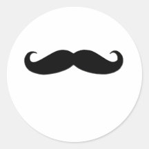 Bigote negro o bigote negro para los regalos de la etiqueta redonda