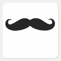 Bigote negro o bigote negro para los regalos de la pegatina cuadradas personalizadas