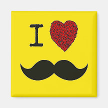 Bigote negro retro del amor del manillar I Imán De Frigorífico